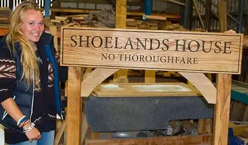Large Wooden Sign on Posts