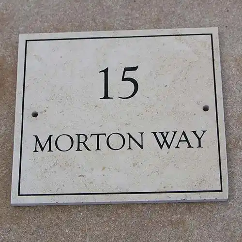 Limestone Address Sign