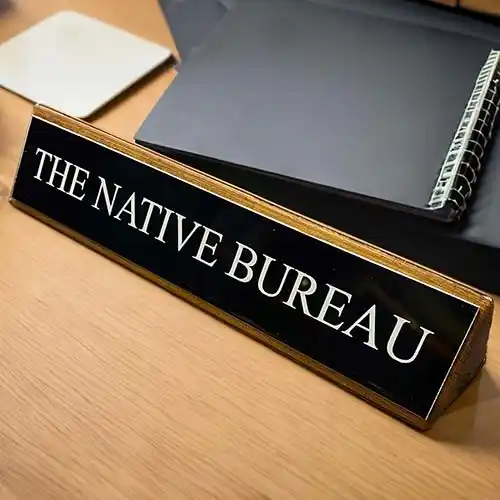 Aluminium desk name plate