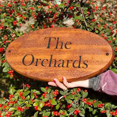 Iroko Wood Sign - Oval