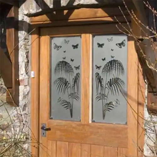 Window Designs in Glass Door Panel